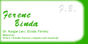 ferenc binda business card